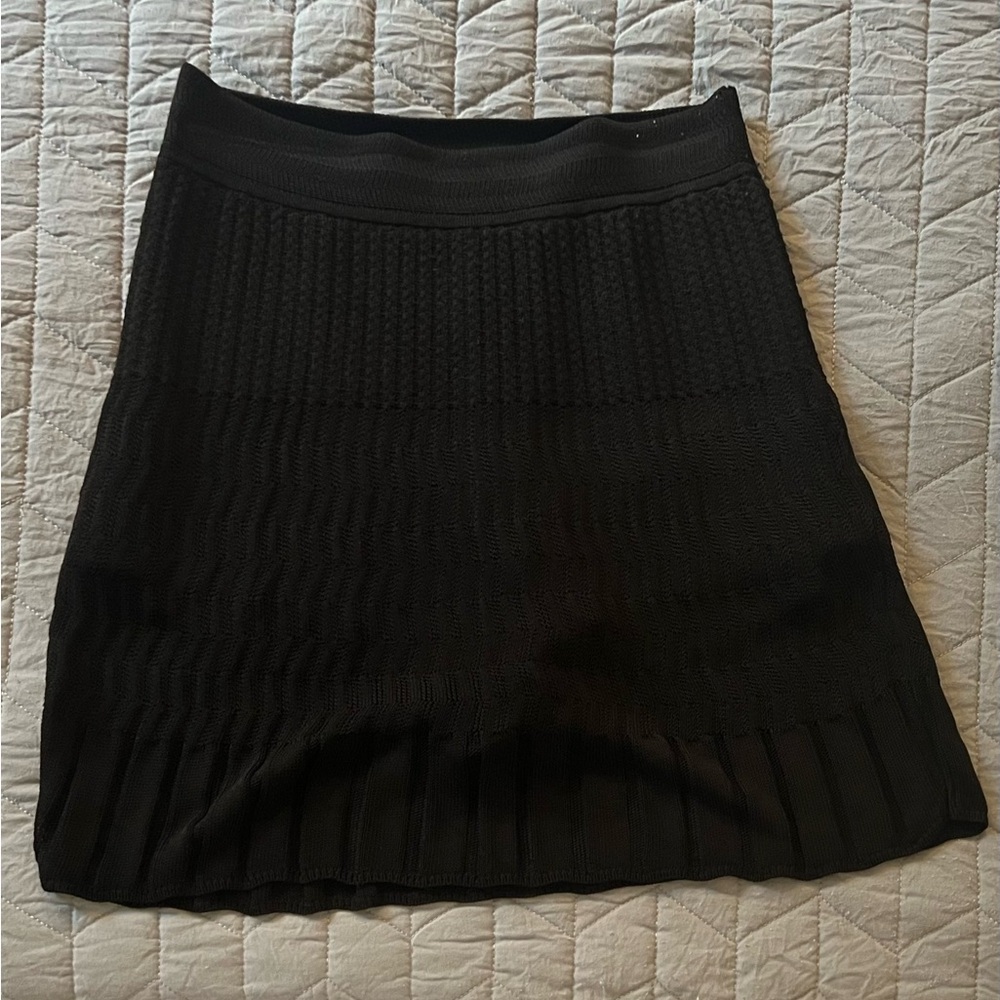 Theory Black Miniray Slinky Skirt